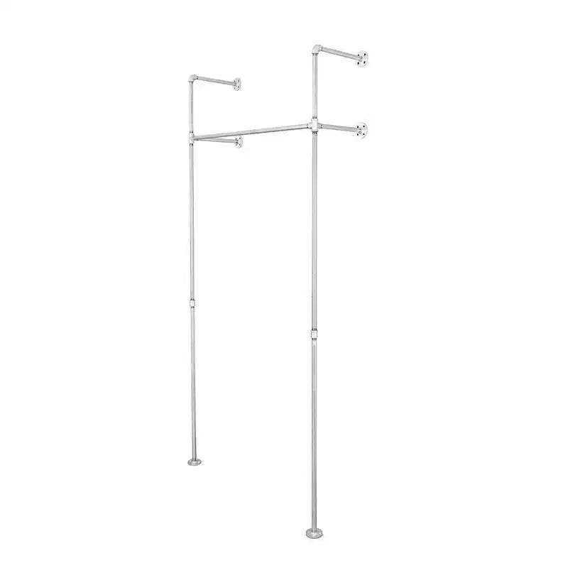 Pipe Decor 41 in. Galvanized Wall Mounted Clothing Rack, Single