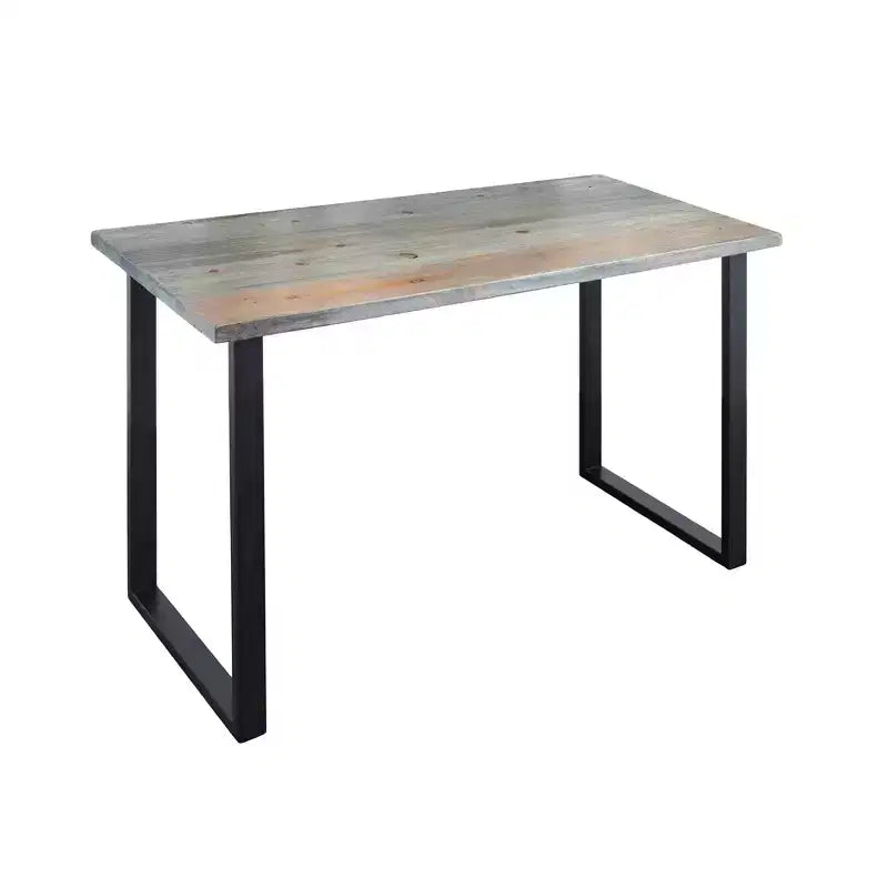 Pipe Decor Skyline Riverstone Grey Solid Wood Desk with 28 in. Landscape Legs