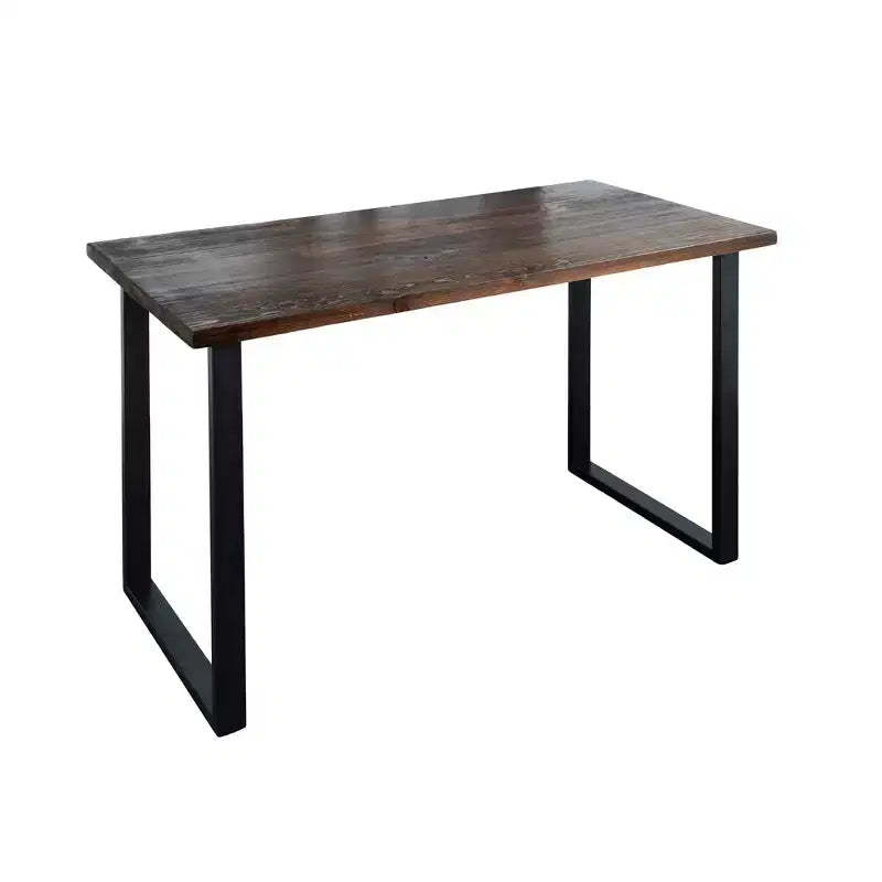 Pipe Decor Skyline Trail Brown Solid Wood Desk with 28 in. Landscape Legs