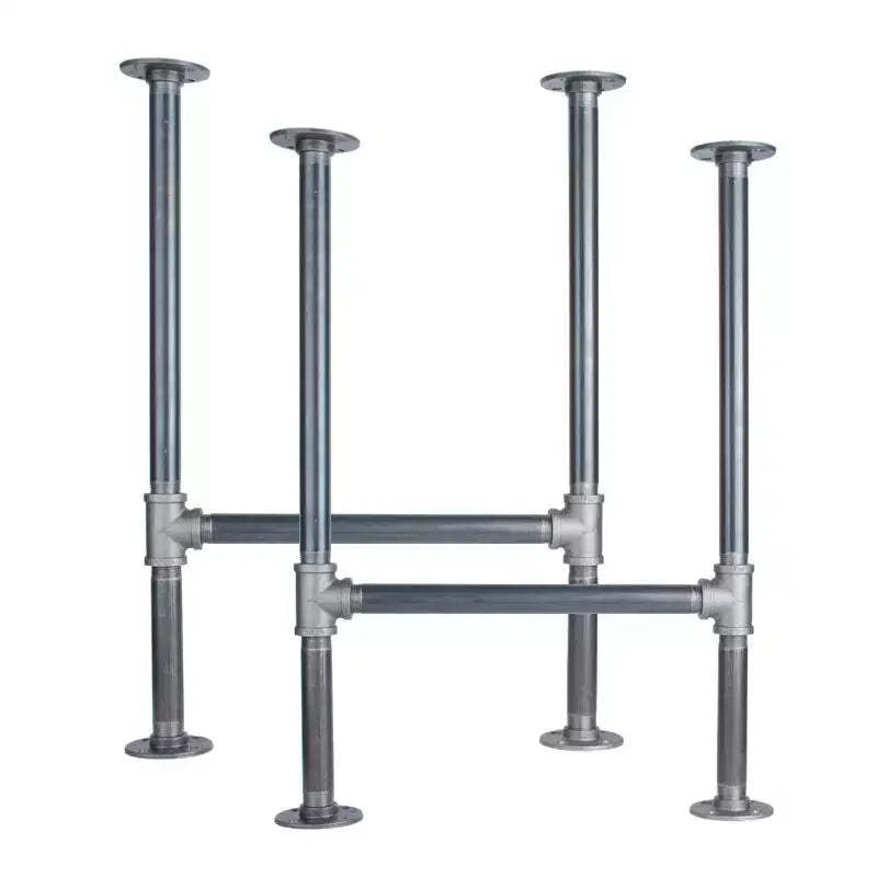 Pipe Decor 1 in. Heavy Duty H Round Flange Pipe Legs, for Restore Wood Dining Tabletops