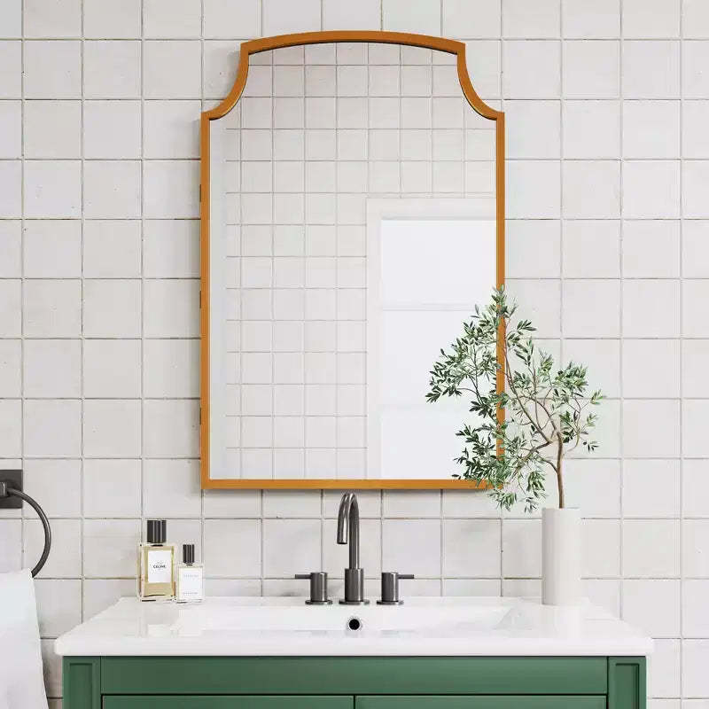 PexFix 29.9 H x 19.7 W Golden Farmhouse Bathroom Medicine Cabinet with Mirror Wall-Mounted Storage Cabinet with 3 Shelves Bathroom Organizer