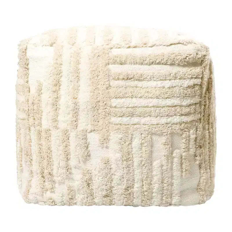 18 Cotton Cube Striped Pouf Ottoman
