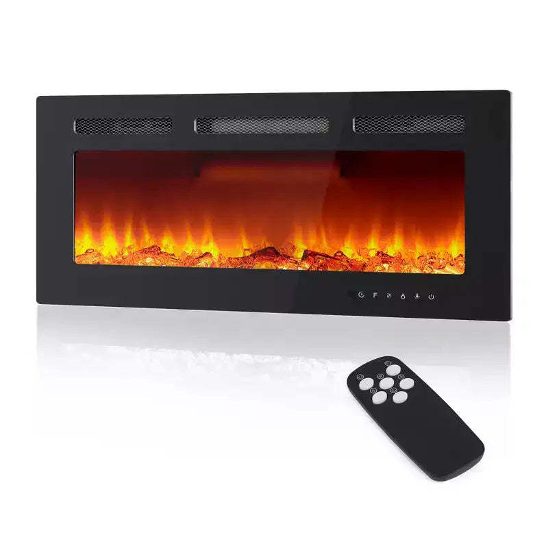 CuisinSmart 40in Wall-Mount Electric Fireplace, Fireplace Heater with 750W/1500W Heater, 12 Color Flame Effects, Remote Control & Timer
