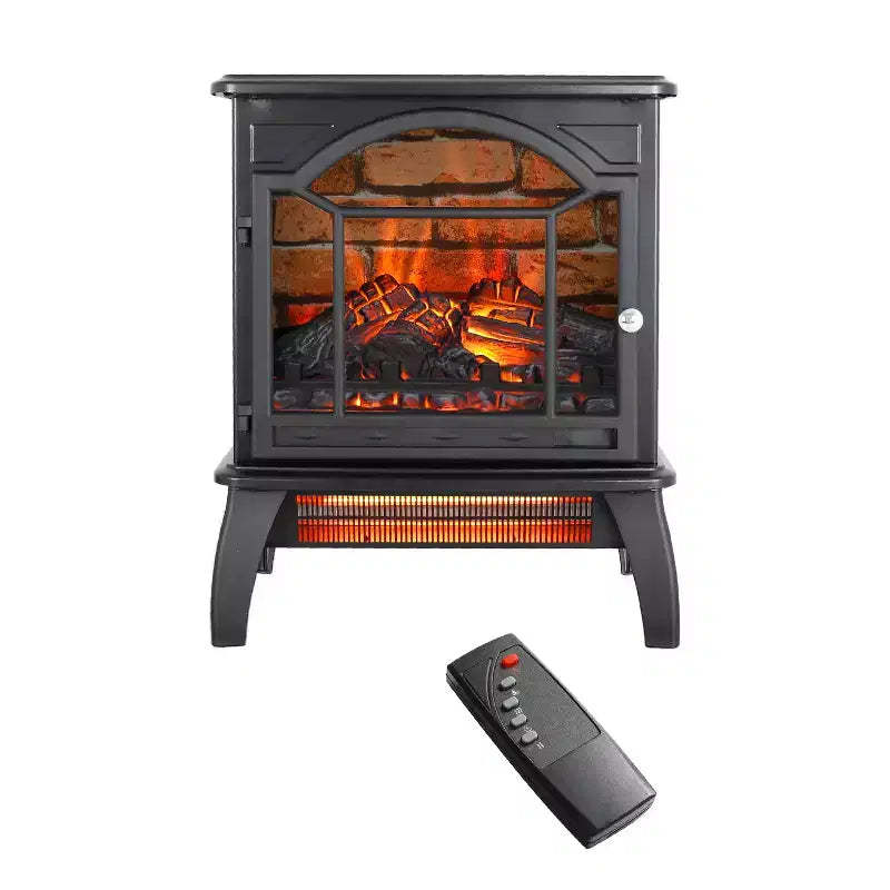 18 Inch Electric Fireplace With Adjustable Flame Brightness, Heating Fireplace for Living Room Home Office Apartment