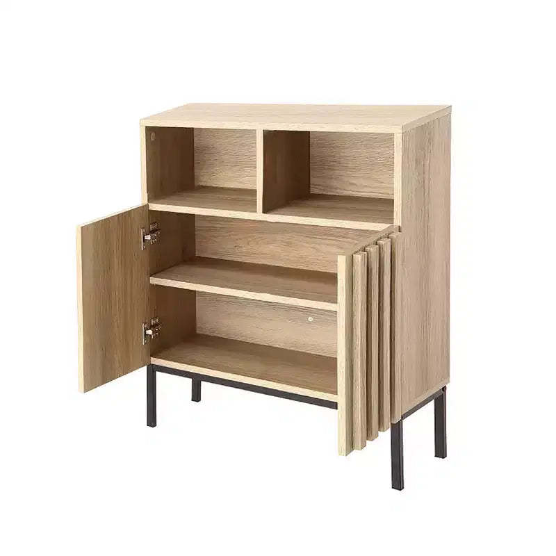 Fluted Panel Door Modern Industrial Buffet Cabinet Sideboard , for Living Room, Dining Room, Hallway
