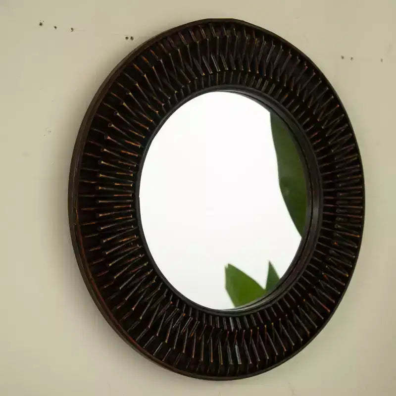 GDFStudio Aura Mid-Century Modern Bamboo Wall Mirror