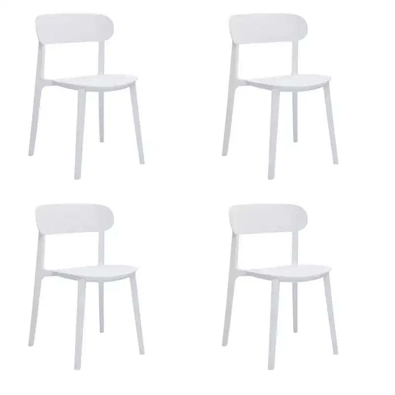 HomeRoots Set of Four White Heavy Duty Plastic Dining Side Chairs