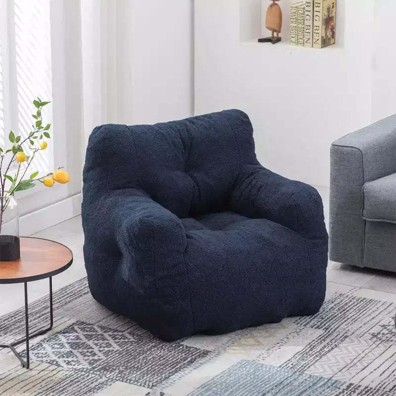 Fluffy Bean Bag Chair, Memory Foam Lazy Sofa, Wear-Resistant Accent Chair for Living Room, Balcony, Office