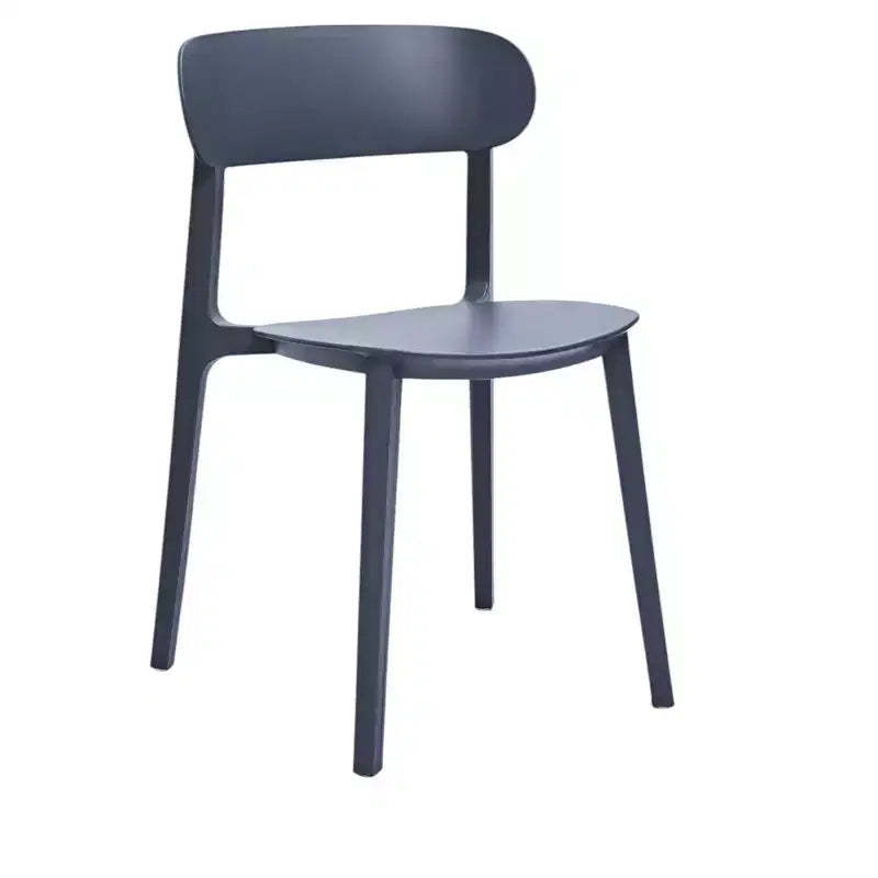 HomeRoots Set of Four Gray Heavy Duty Plastic Dining Side Chairs