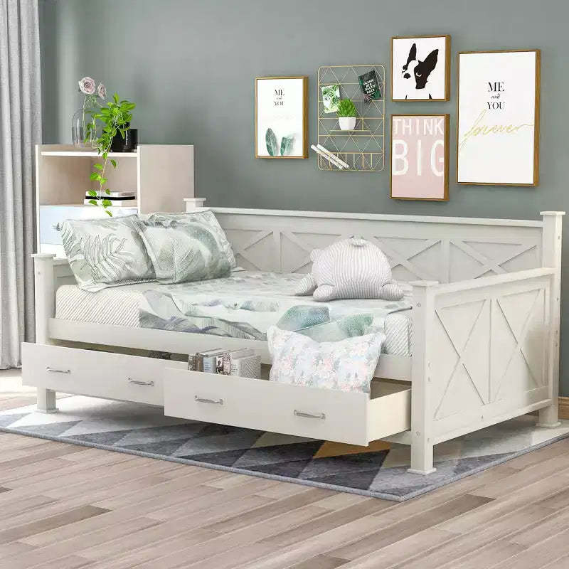 Whisen Modern and Rustic Casual Style Twin Size Wood Daybed