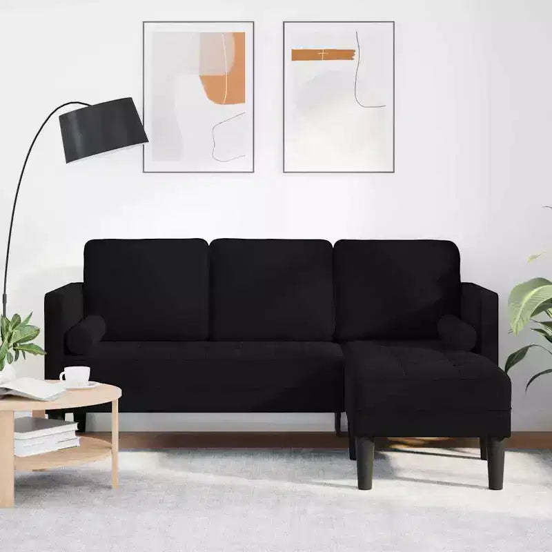 Sofa Set Black 173 x 131 x 67 cm Velvet
