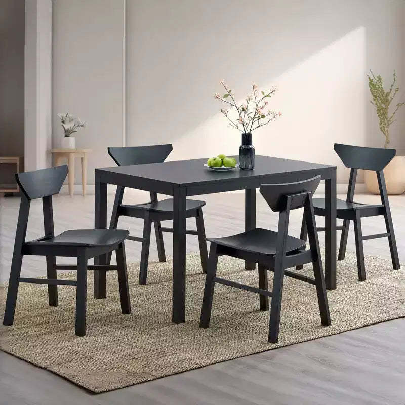 GDFStudio Ottilie 5-Piece Wooden Dining Set with Rectangular Table and 4 Chairs