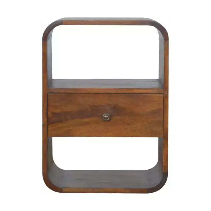 HomeRoots 22 Brown Solid Wood One Drawer Nightstand