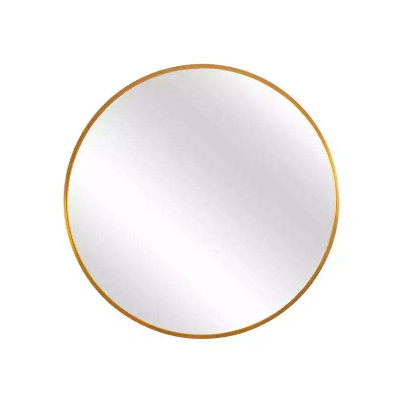 HomeRoots 31 Gold Metal Round Framed Accent Mirror