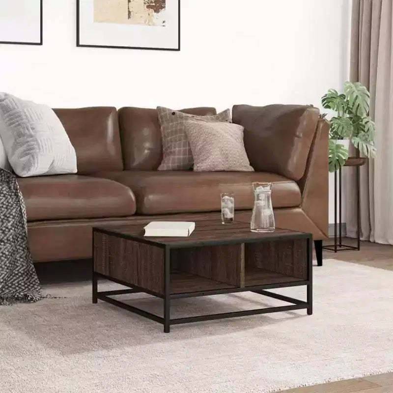 Clihome Storage Coffee Table, Square Modern Table with Spacious Hidden Compartment,Matte Finish