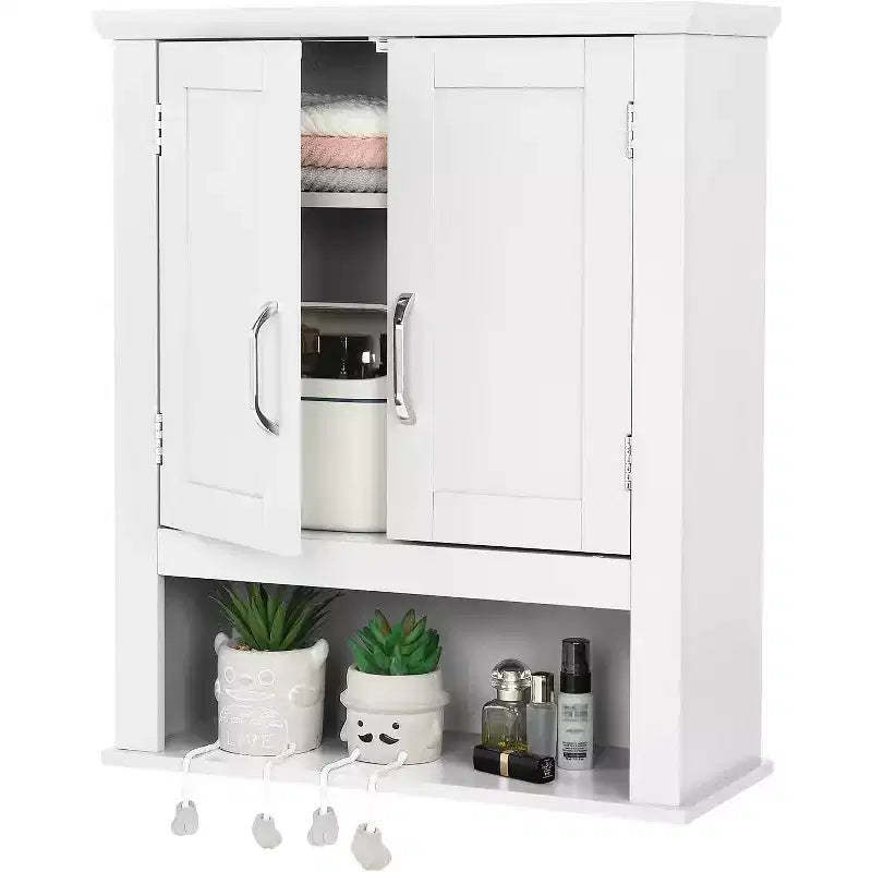 VINGLI Bathroom Wall Cabinet Medicine Wall Mount Bathroom Cabinet Organizer Over The Toilet Storage with 2 Doors 1 Adjustable Shelf
