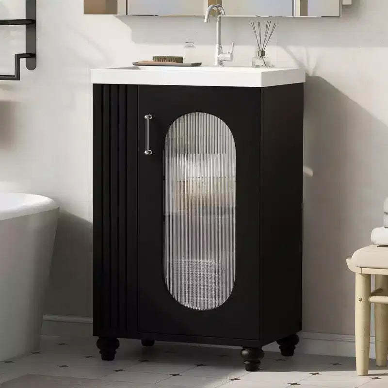 20 Bathroom Vanity with Sink, Freestanding Bathroom Vanity Ceramic Sink Combo Set Storage Cabinet with Adjustable Shelves