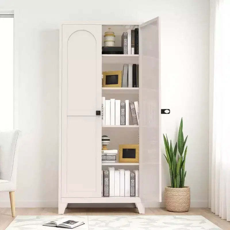70 Tall Metal Storage Cabinet with Lockable Doors & Adjustable Shelves, Kitchen Pantry Cabinet, Tools Clothes Garage Storage Cabinet for Home Office