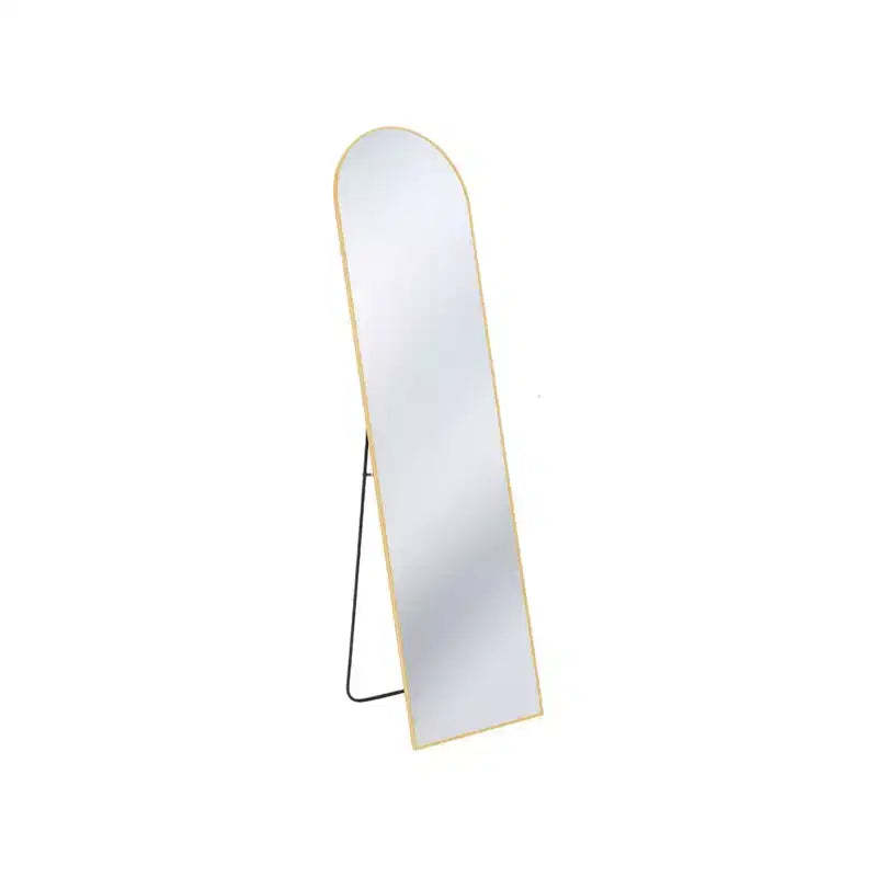 HomeRoots 59 Gold Metal Arch Freestanding and Wall Mount Framed Full Length Mirror