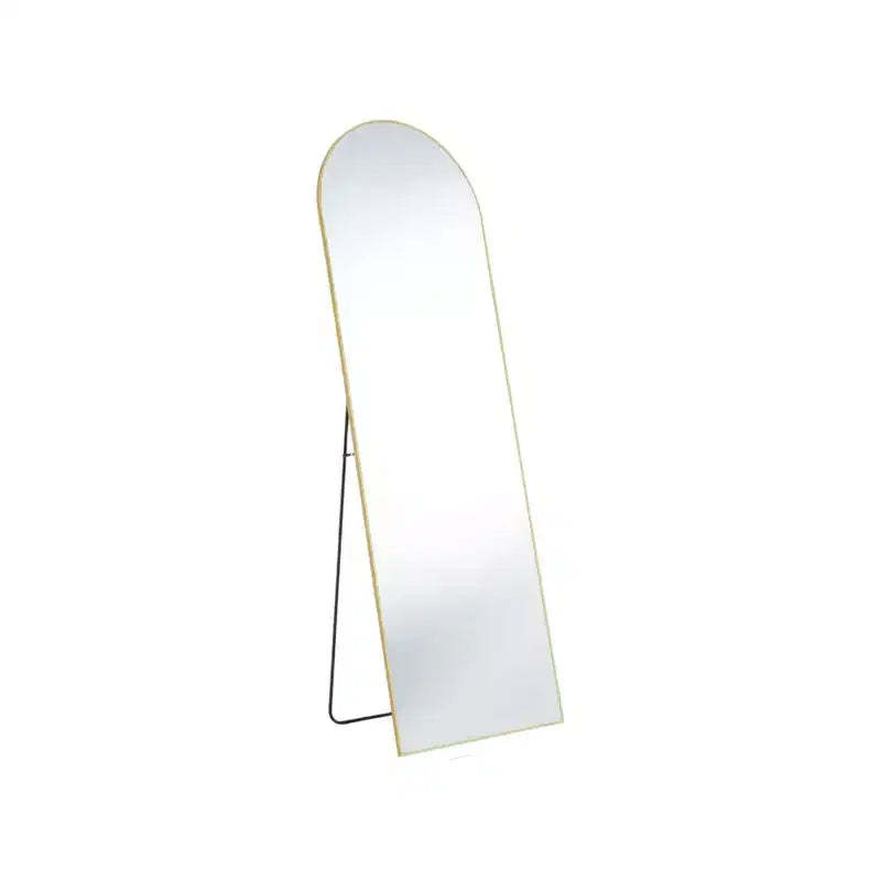 HomeRoots 63 Gold Metal Arch Freestanding and Wall Mount Framed Full Length Mirror