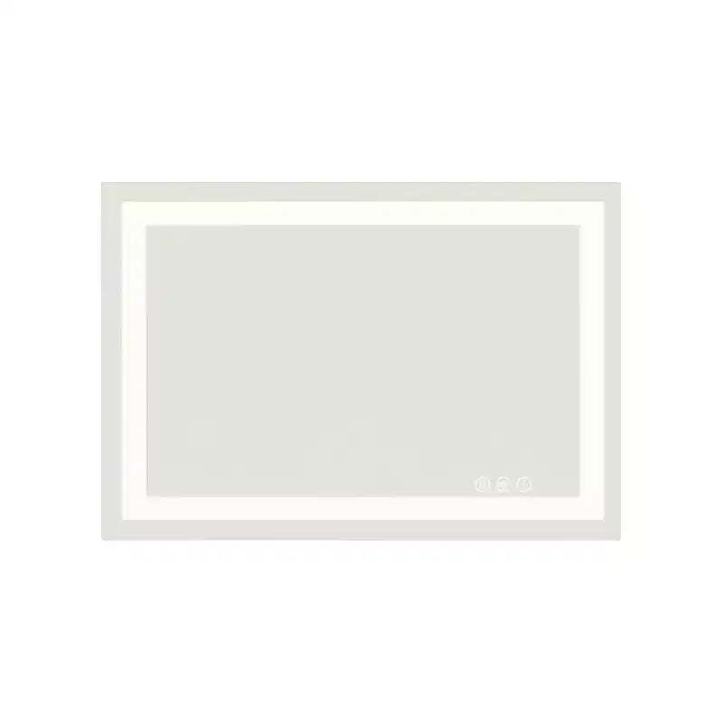 HomeRoots 24 Clear Lighted Frameless Bathroom Vanity Mirror