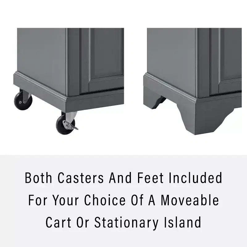 HomeStock 36 in.H Metal Kitchen Carts with 3 Doors and 3 Shelves