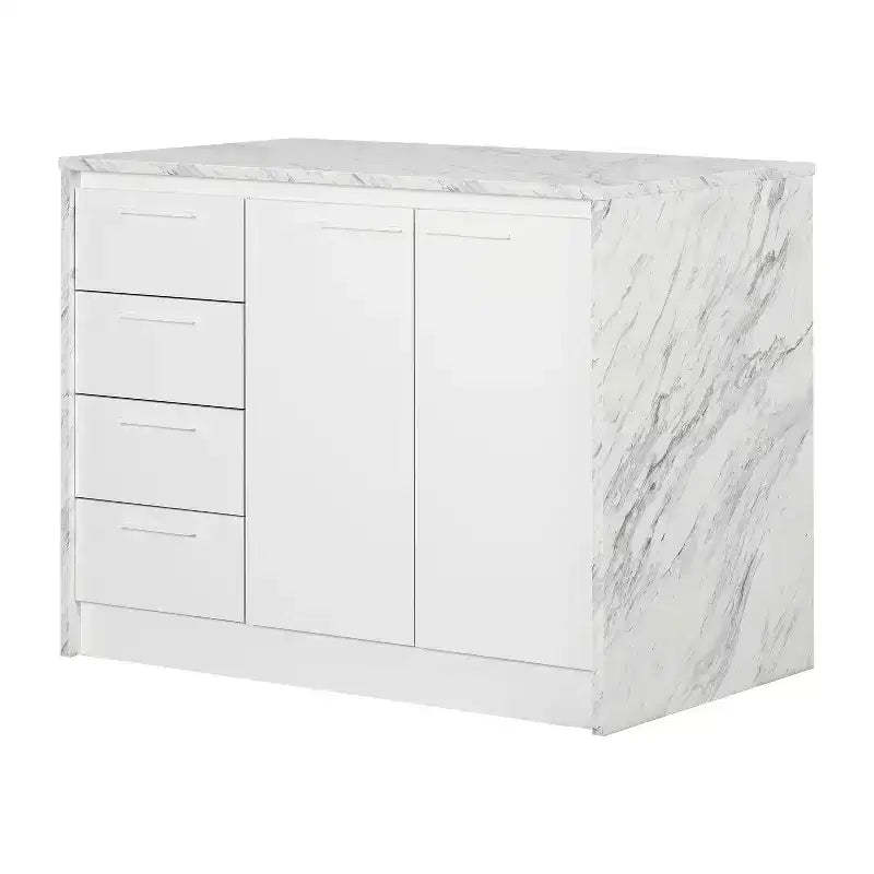 HomeStock 36.5 in.H Melamine Kitchen Islands with 2 Doors and 1 Shelf