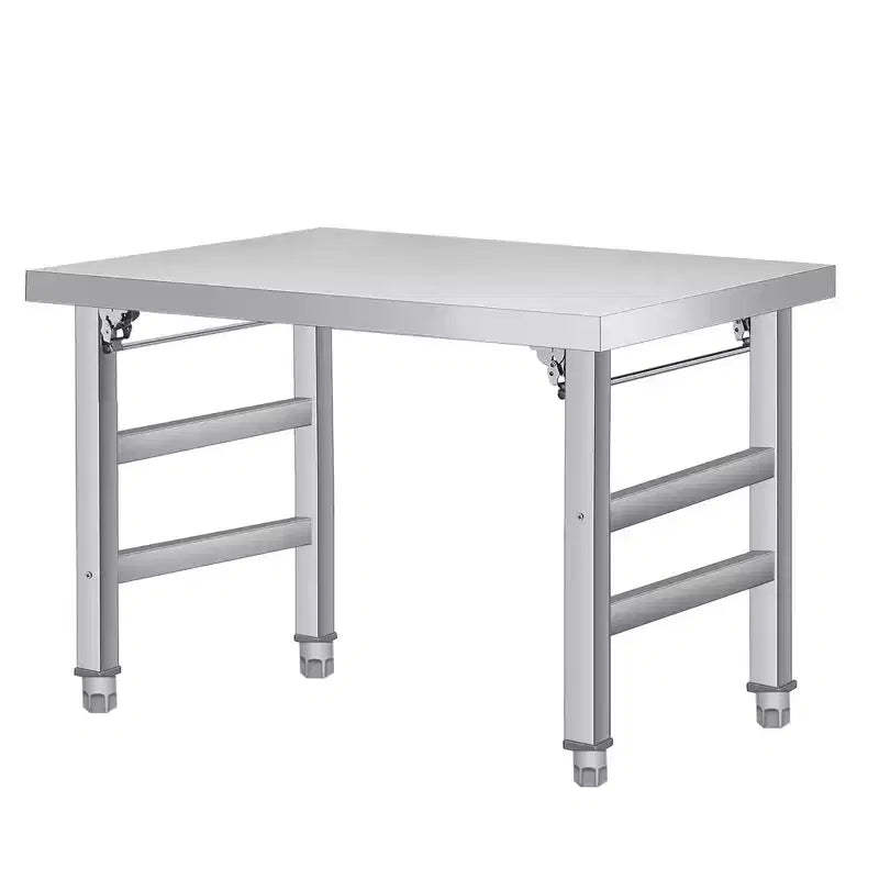 60 x 24 Stainless Steel Folding Table - 520 LBS Commercial Foldable Prep Table, Open Base Worktable with Adjustable Undershelf and Feet