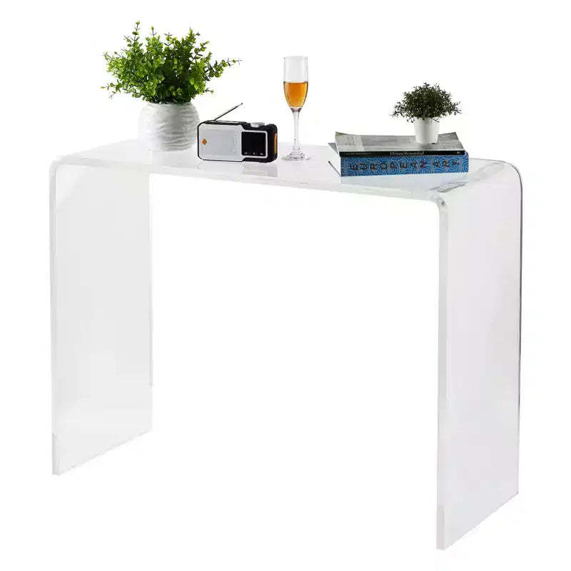 COZONY Modern Acrylic Console Table, Transparent Narrow Side Table, Compact Entryway Accent, Durable & Lightweight, for Living Room or Dining Room