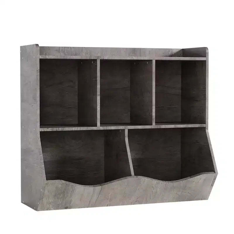 Storage Wooden Organizer & Bookshelf - 5-Section Book Rack Daycare Furniture, Nursery,Toddler Cabinet for Kindergarten,Playroom or Bedroom
