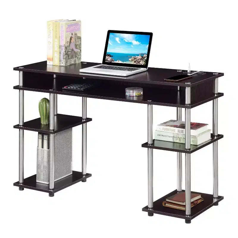 HomeStock 45 in.H Black Color Steel Standing Desks with No Storage