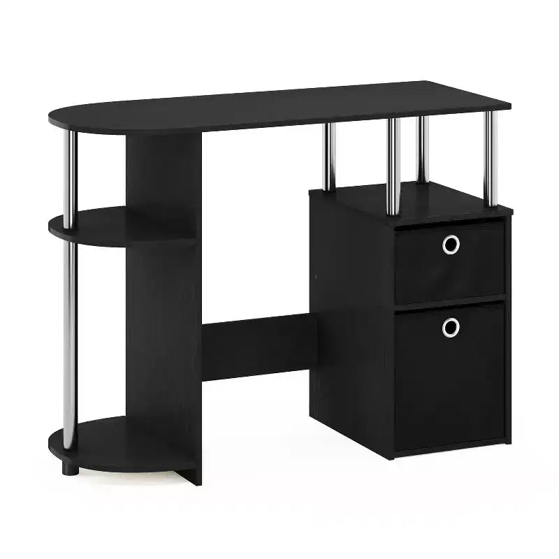 HomeStock 34 in.H Black Color Wood Composite Computer Desks