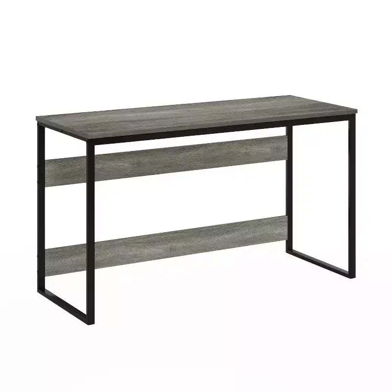 HomeStock 30 in.H Black Color Metal Writing Desks with Open Storage Shelf