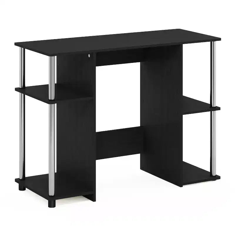 HomeStock 30 in.H Brown Color Paulownia Wood Computer Desks with Hutch Storage