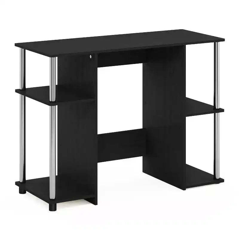 HomeStock 30 in.H Brown Color Paulownia Wood Computer Desks with Hutch Storage