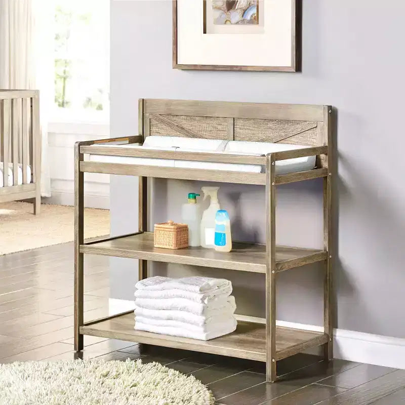 Whisen Baby Changing Table, Coordinates with Baby Crib, Safe & Timeless - Chestnut
