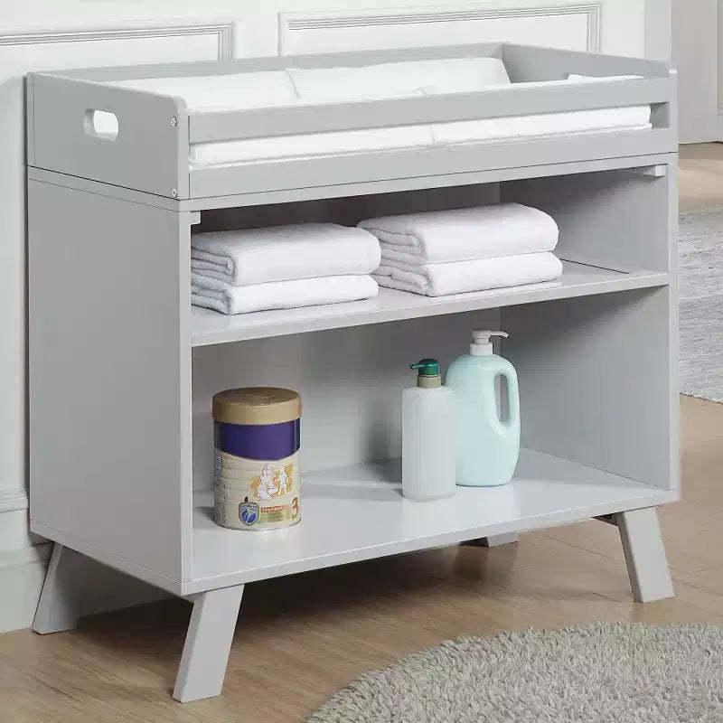 Whisen Innovative Baby Changing Table with Removable Tray, Convertible Design - Gray