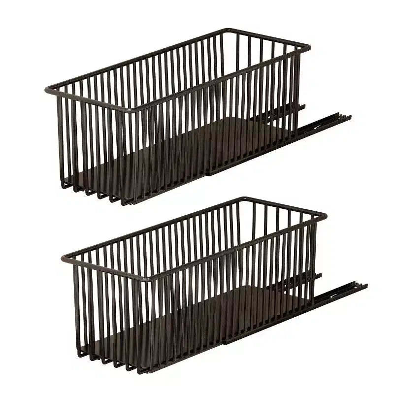 Multifunctional Sliding Shelves,2 Pack Pull Out Cabinet Organizer,Sturdy Carbon Steel Roll-Out Drawers for Kitchen Cabinet Pantry Bathroom Under Sink