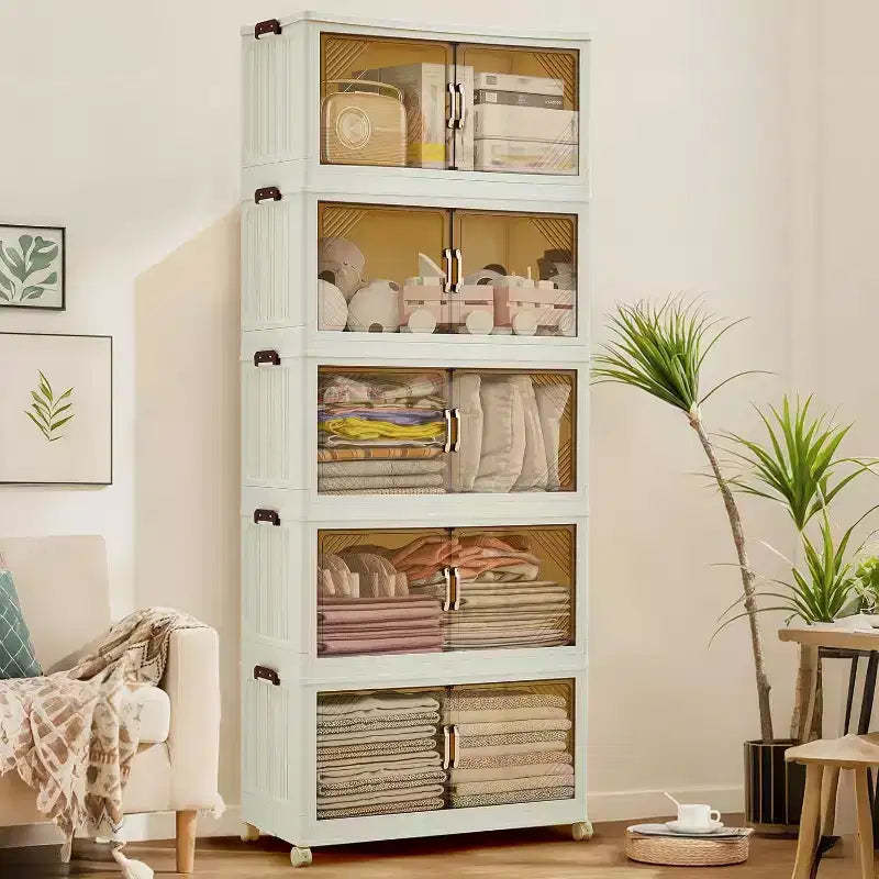 5rd Floor Storage Bins with Lockable Wheels,Storage Bins with Lids, Plastic Closet Organizers and Storage Drawer for Office, Bedroom