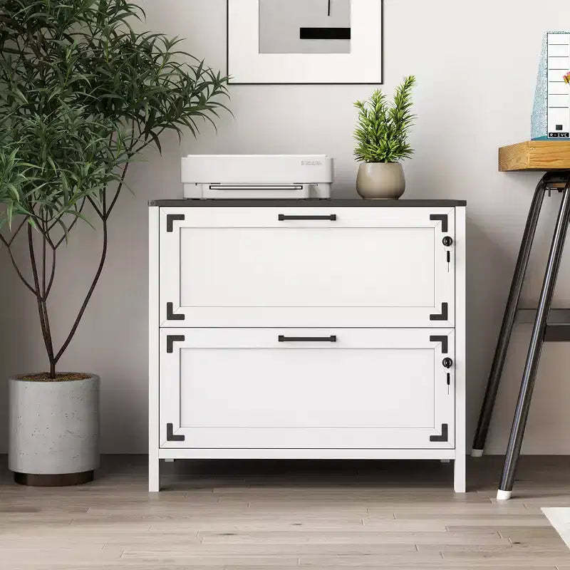 Farmhouse Lateral Filing Cabinet with Lock, Drawer File Cabinet for Home Office