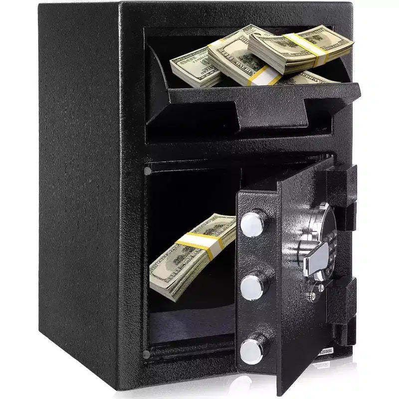 Heavy-Duty Depository Safe with Digital Keypad & Drop Slot for Cash and Document Security