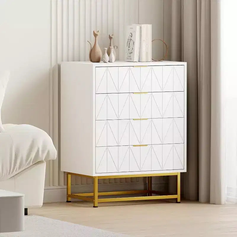 TV Stand,Nightstand,Side Table,Modern Chest of Drawers Organizer Storage with Metal Handles ,Dresser Storage Cabinet for Bedroom, Living Room