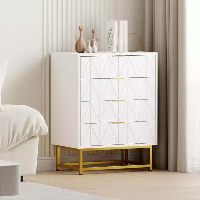 TV Stand,Nightstand,Side Table,Modern Chest of Drawers Organizer Storage with Metal Handles ,Dresser Storage Cabinet for Bedroom, Living Room