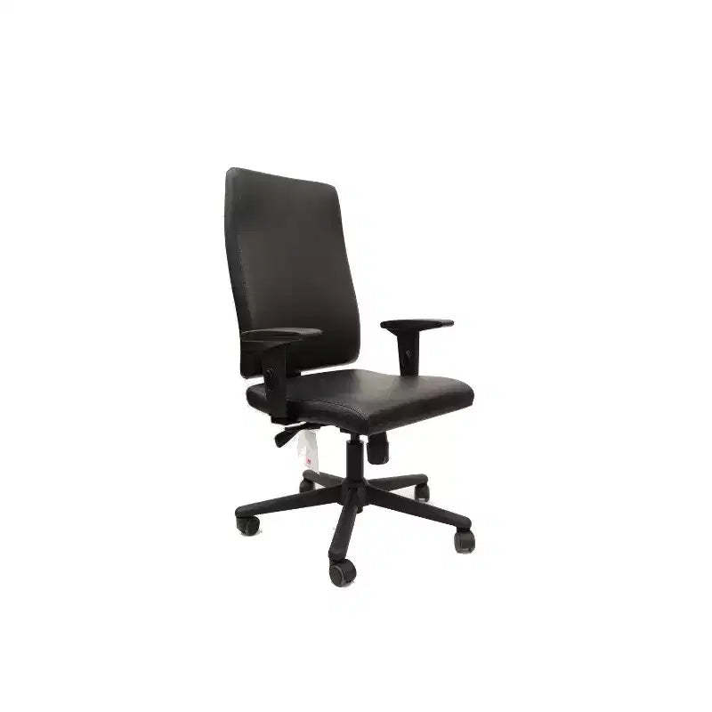 HomeStock 46.6 in.H Adjustable Height Black Faux Leather Seat Material with Swivels Ergonomic Office Chairs