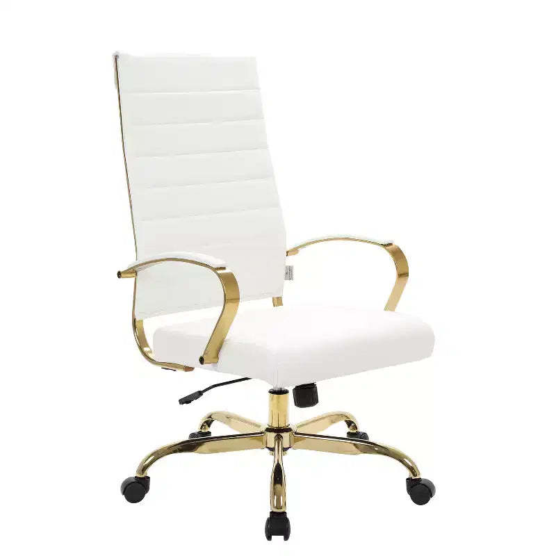 HomeStock 38 in.H Adjustable Height Black Faux Leather Seat Material with Casters/Wheels Executive Office Chairs