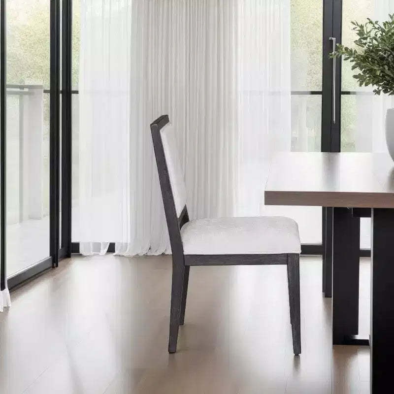 Royal Hampton Dining Side Chair Set of 2, Farmhouse Panel Design, Black Wood
