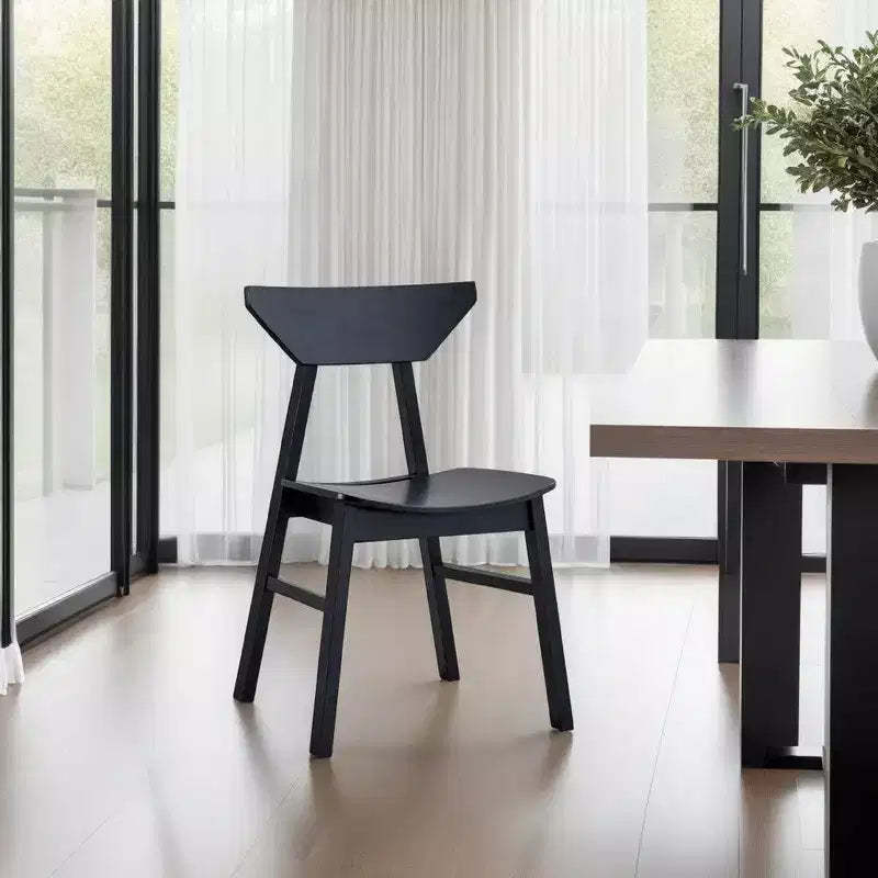 Royal Hampton 4pc Dining Side Chair Set, Low Curved Back, Scandinavian Black