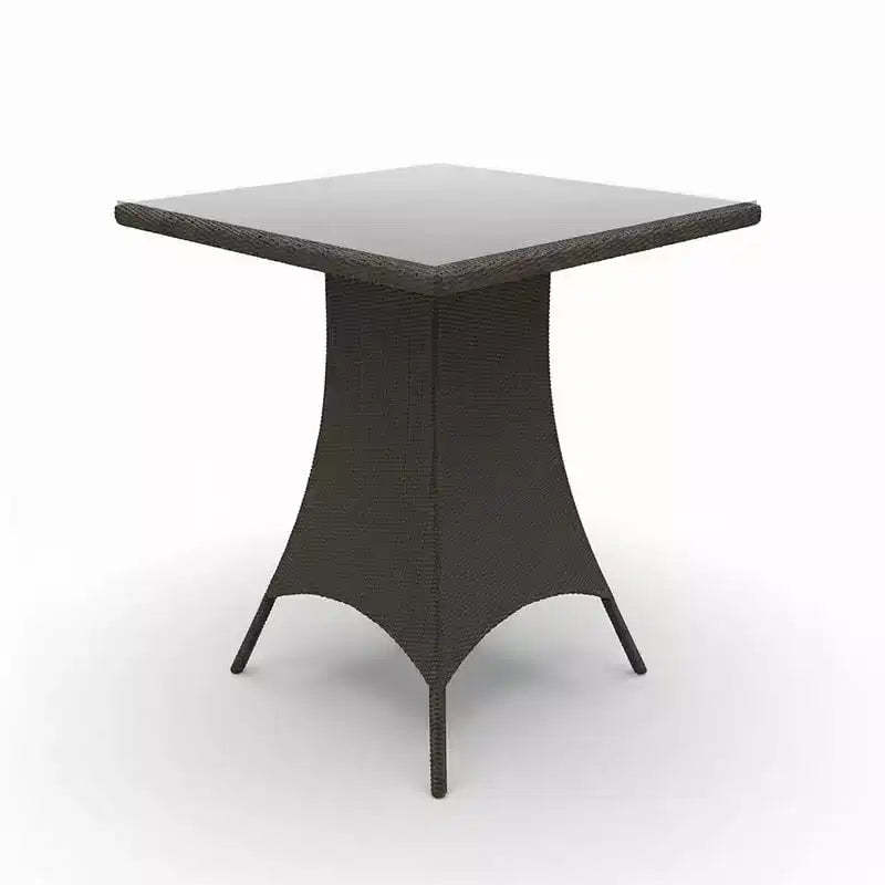 Covers&All Universal 36 in Sq Bar Height Table, Jacobean Wicker w / Glass Top