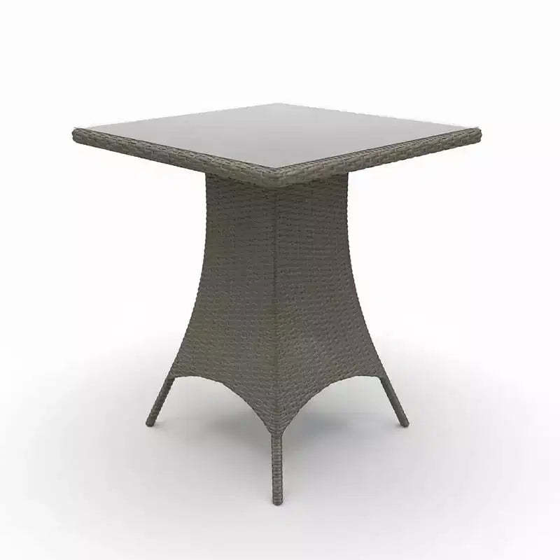 Covers&All Universal 36 in Sq Bar Height Table, Willow Wicker w / Glass Top