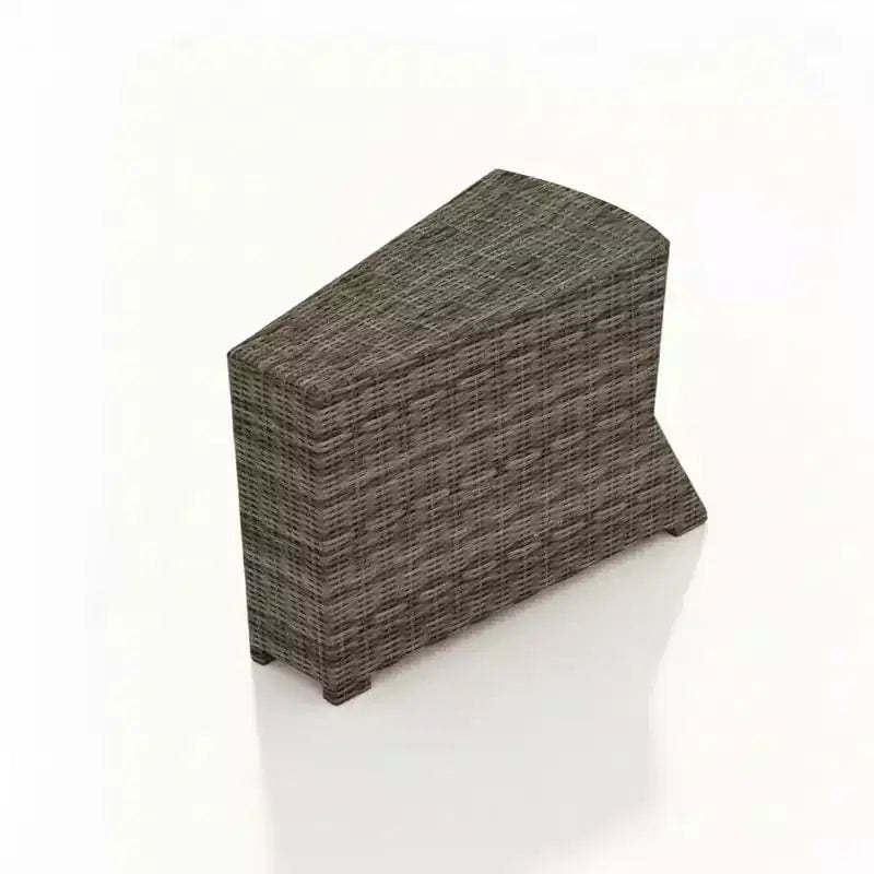Covers&All Bainbridge 15 in W Wedge End Table, Willow Wicker, Aluminum Frame